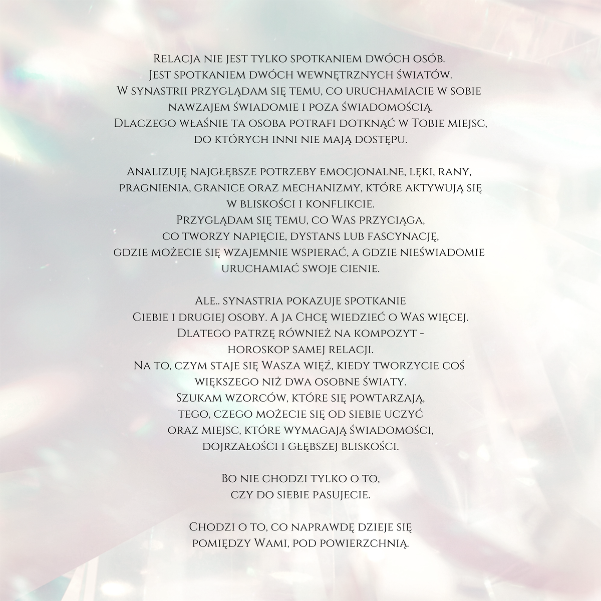 HOROSKOP PARTNERSKI | SYNASTRIA + KOMBIN  Dwupoziomowa analiza astropsychologiczna relacji AUDIO