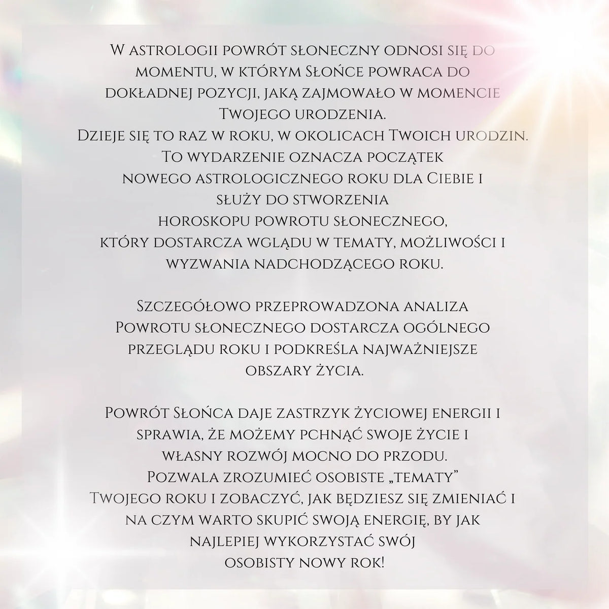 SOLARIUSZ | Szczegółowa analiza astropsychologiczna  Indywidualny materiał audio PDF